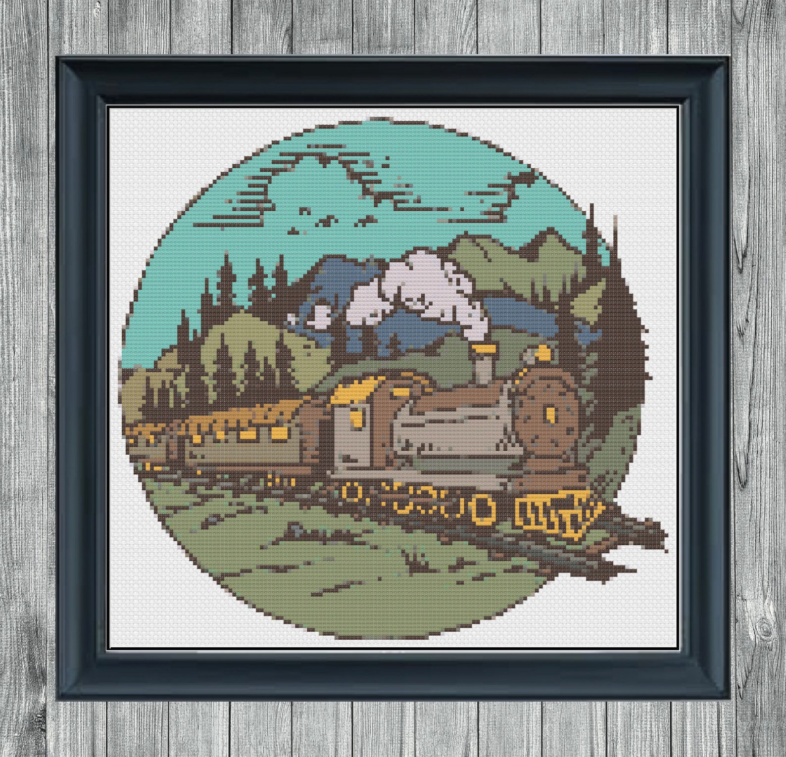 Counted Cross Stitch Printable Pattern: Steam Train | Etsy
