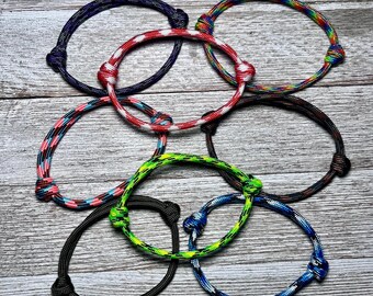 Paracord sliding knot bracelet, adjustable rope bracelets, minimalist