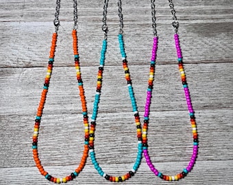 Western Adjustable Chokers, Beaded Chokers, Bright