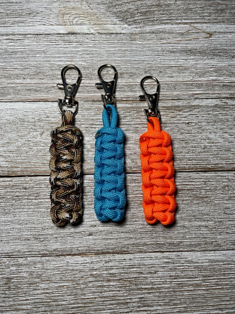 Paracord Zipper Pull Keychains, Zipper Pulls, Paracord Keychain Etsy