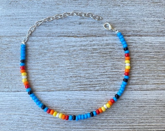 Blue western anklet, western bracelet, beaded jewelry, beaded anklet, beaded bracelet