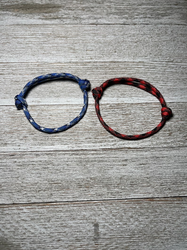 Paracord sliding knot bracelet, adjustable rope bracelets, minimalist image 5