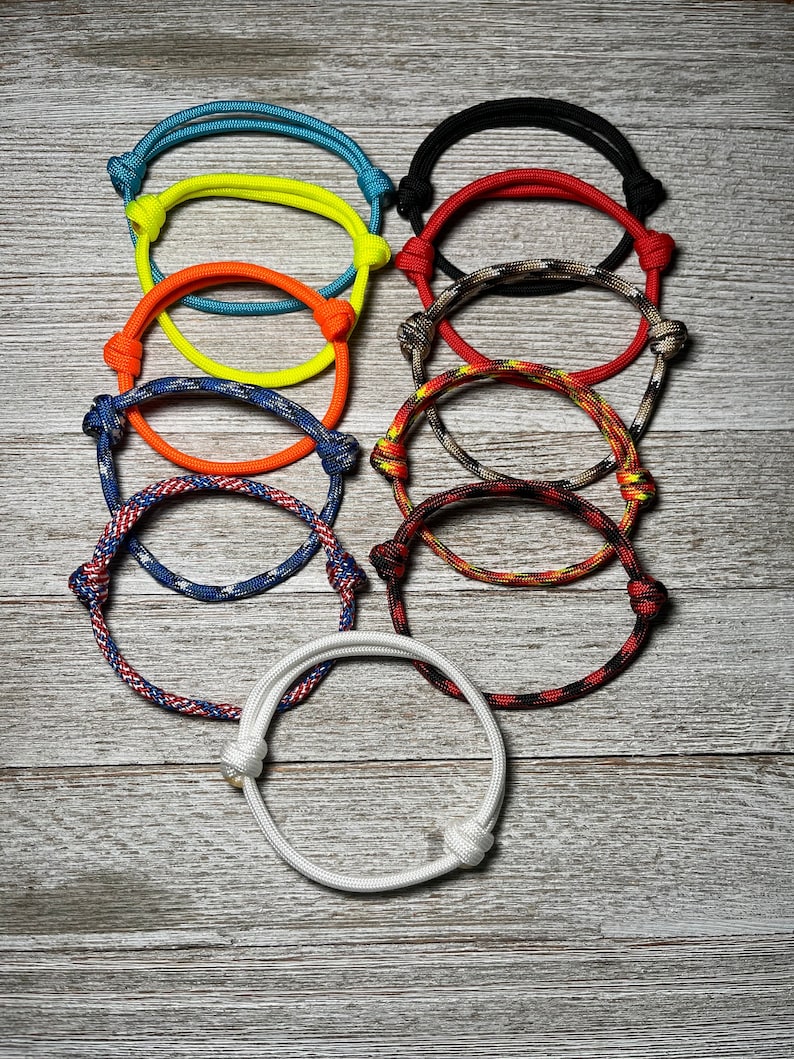 Paracord sliding knot bracelet, adjustable rope bracelets, minimalist image 1