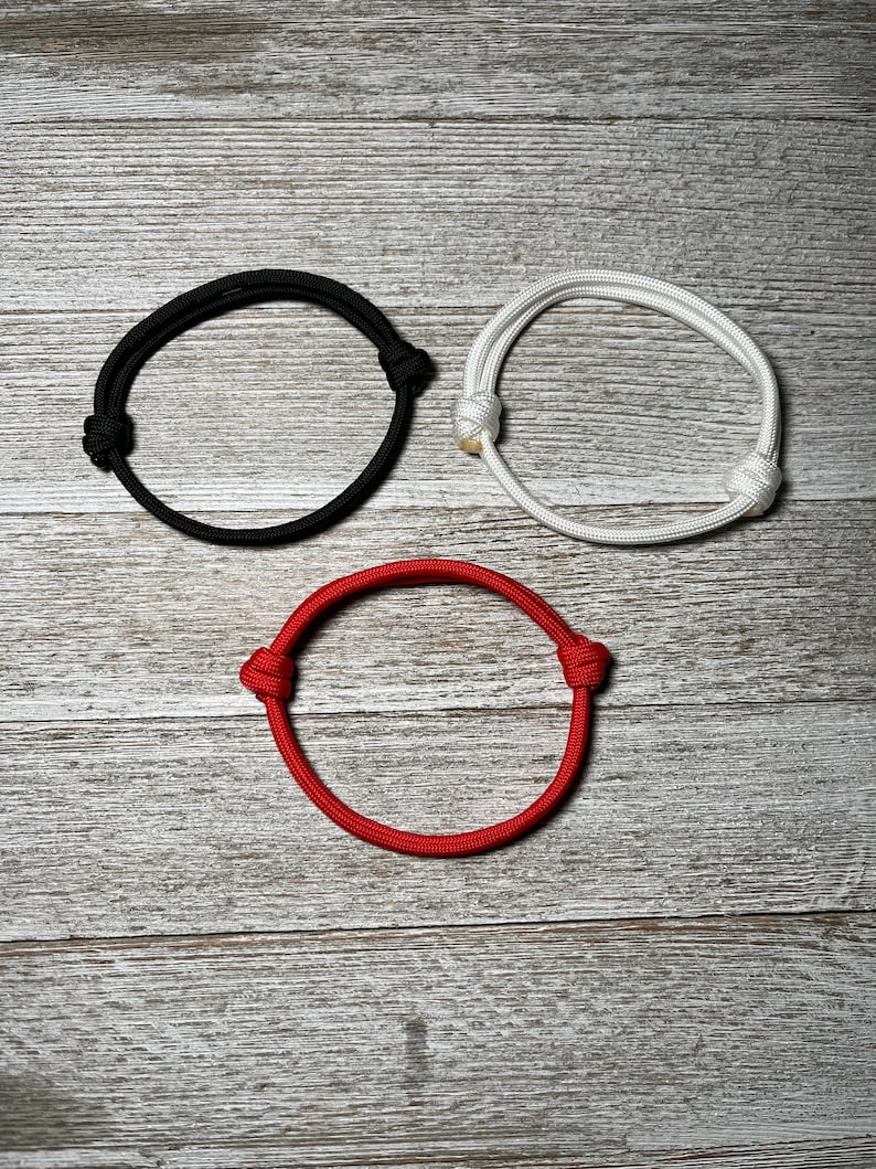Paracord sliding knot bracelet, adjustable rope bracelets, minimalist image 3