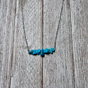 Turquoise Bar Necklace, Western Turquoise Necklace