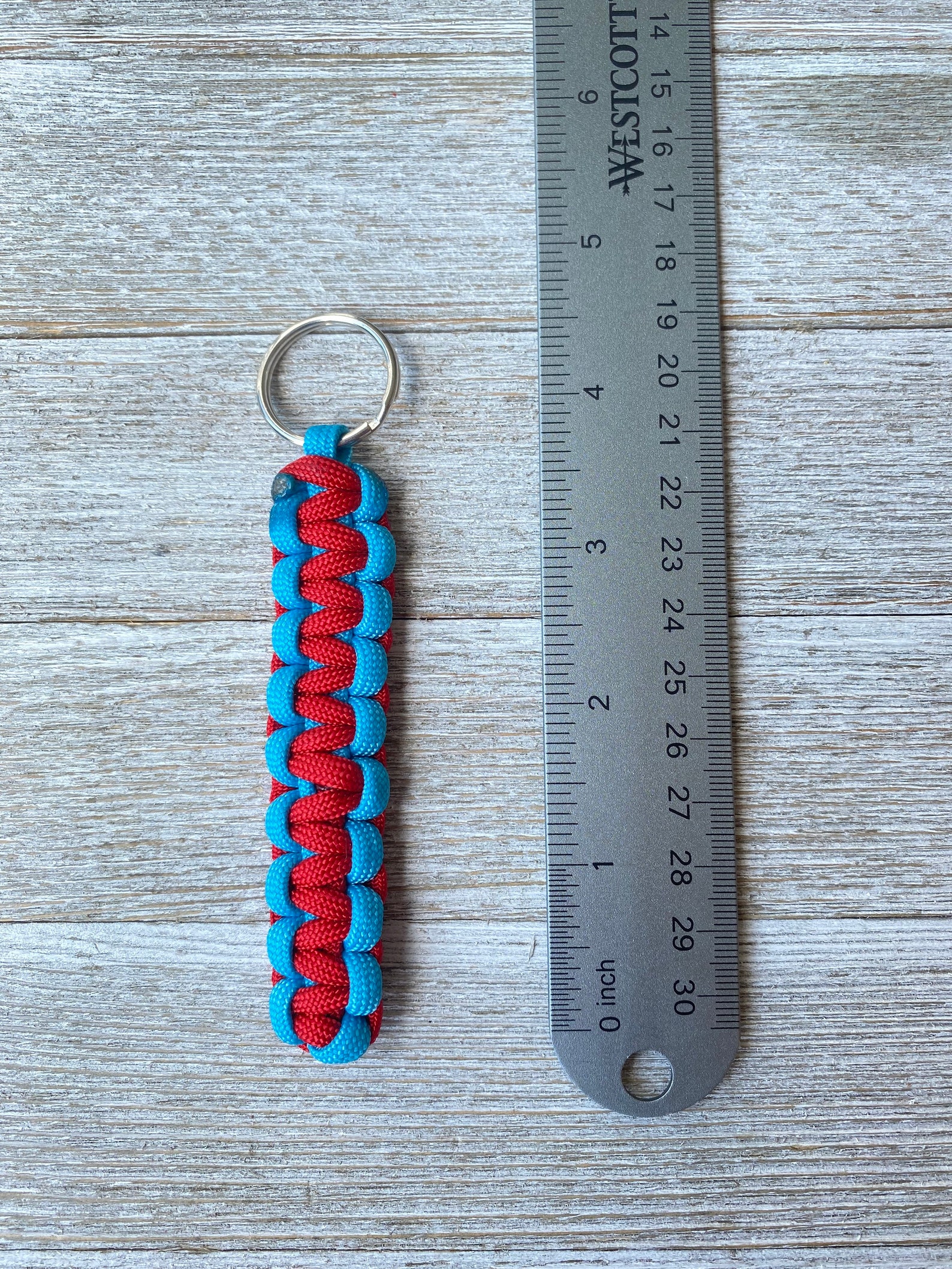 Paracord Keychain, Key Fob, Keychain, Rope Key Chain, Red and Blue - Etsy