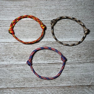 Paracord sliding knot bracelet, adjustable rope bracelets, minimalist image 4