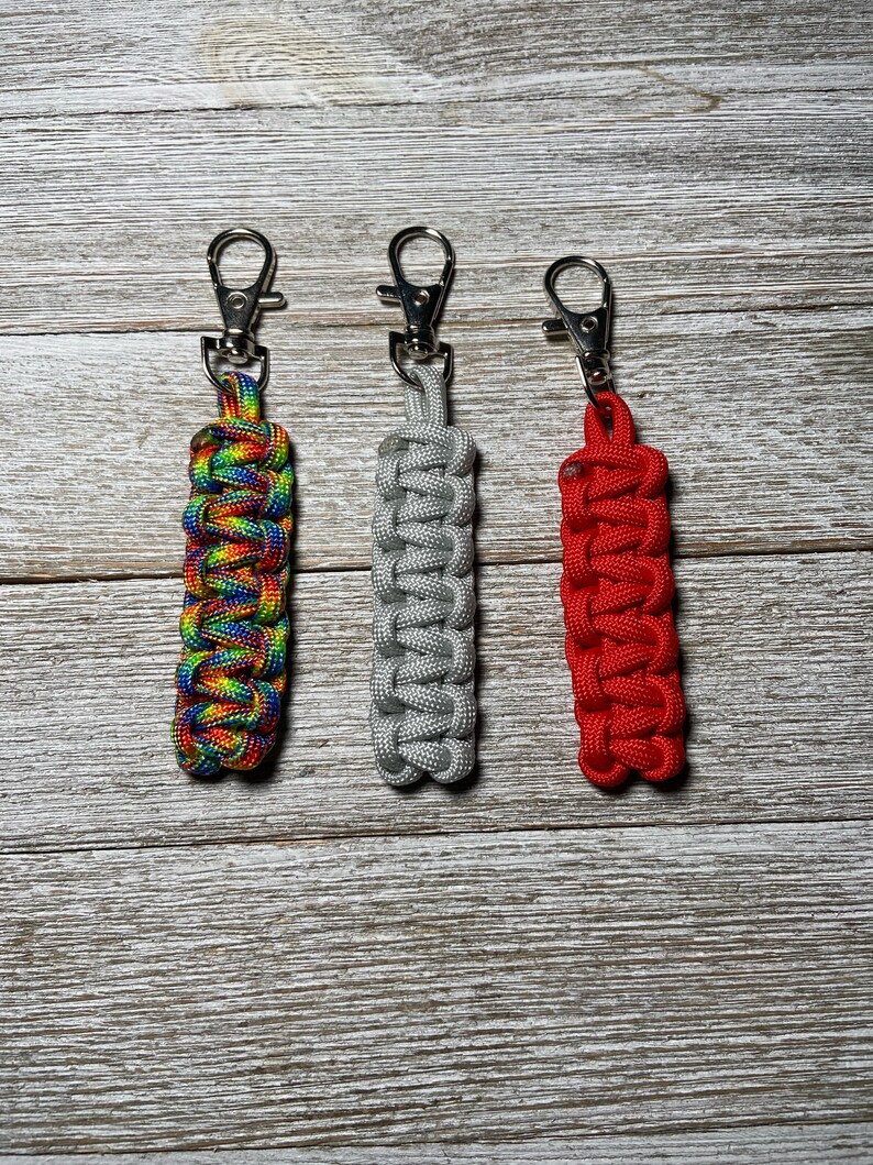 Paracord Zipper Pull Keychains, Zipper Pulls, Paracord Keychain Etsy