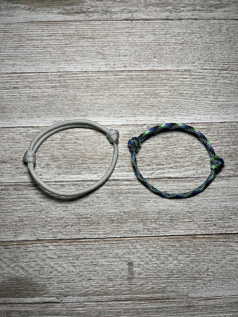 Paracord sliding knot bracelet, adjustable rope bracelets, minimalist image 6