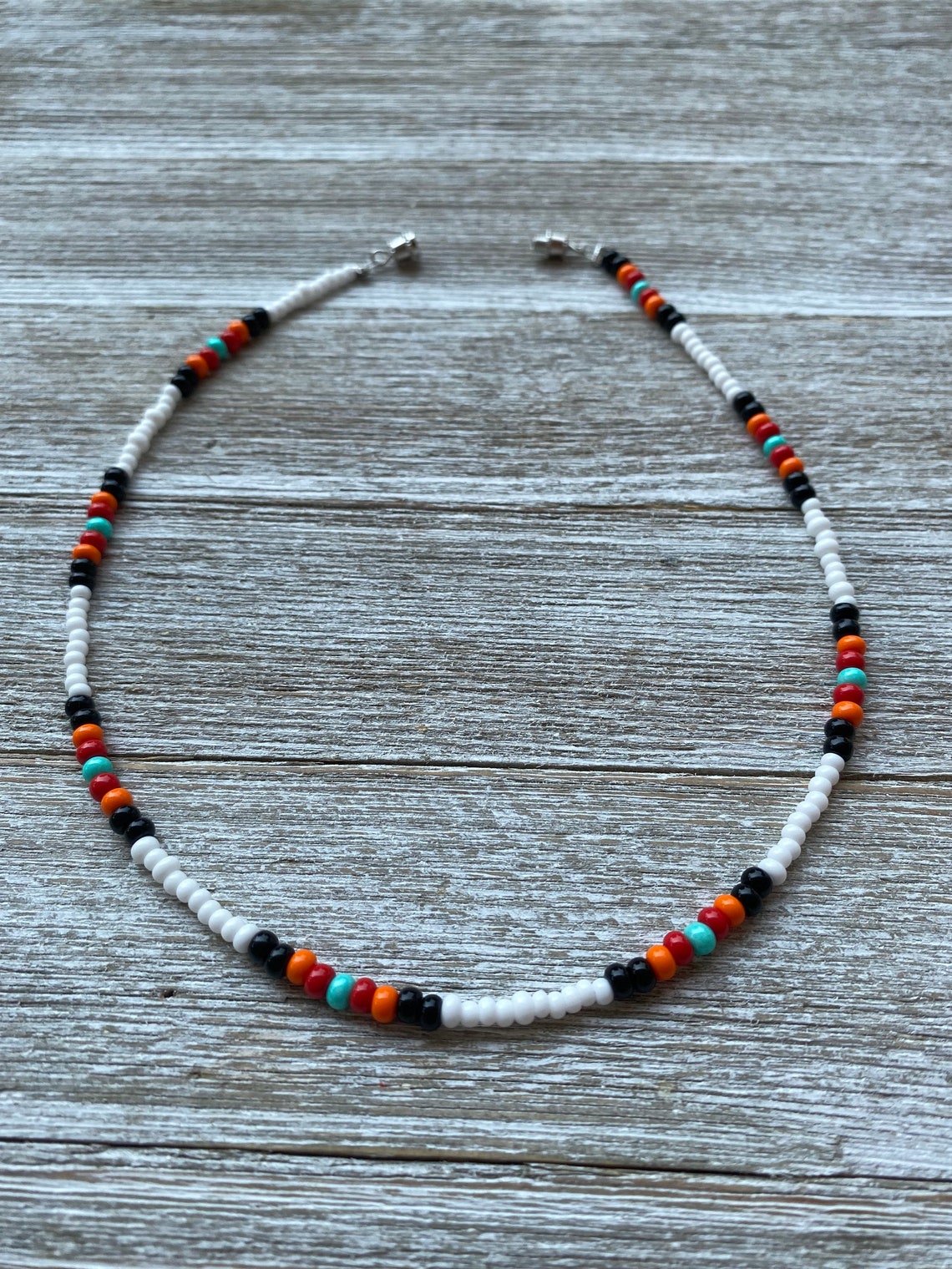 Western Necklace, Beaded Necklace, Beaded Choker, Small Necklace, Seed