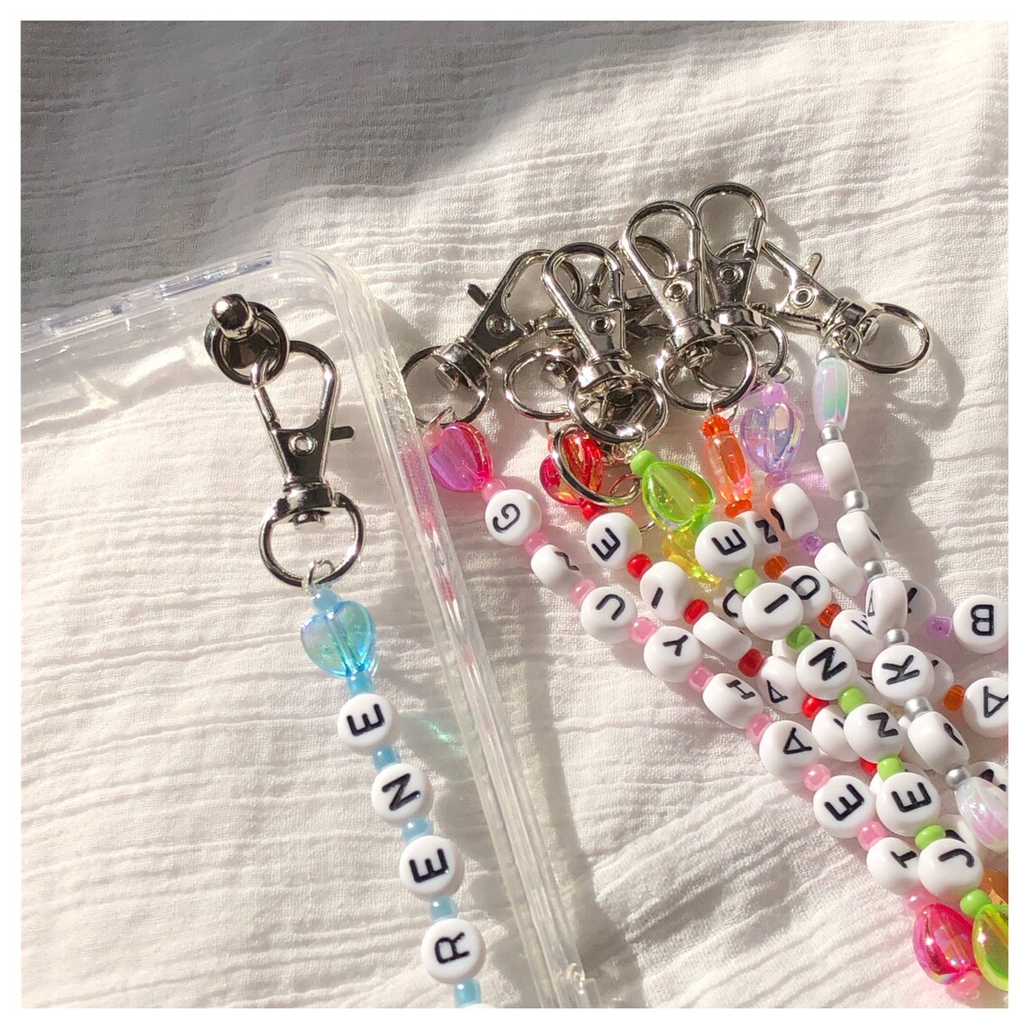 Custom Minimalist Beads Keychain Name Keychains Pastel Beads Etsy Norway