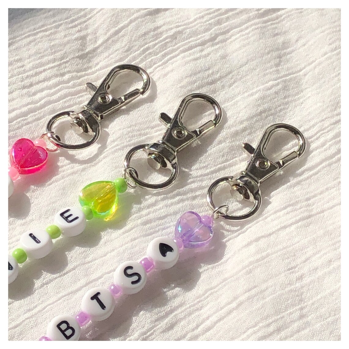 Custom Minimalist Beads Keychain Name Keychains Pastel Beads Etsy Norway