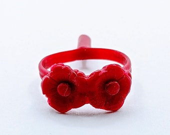 Vintage Doppelblume Ring Wachs Muster Verlorenes Wachs | 6383
