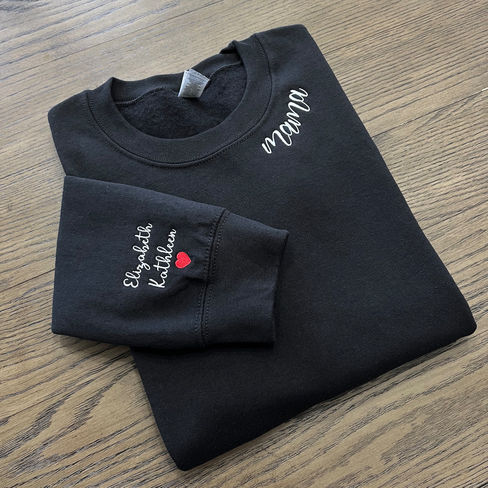 Mama Embroidered Sweatshirt, Custom Mama Shirt With Kids Names, Heart ...