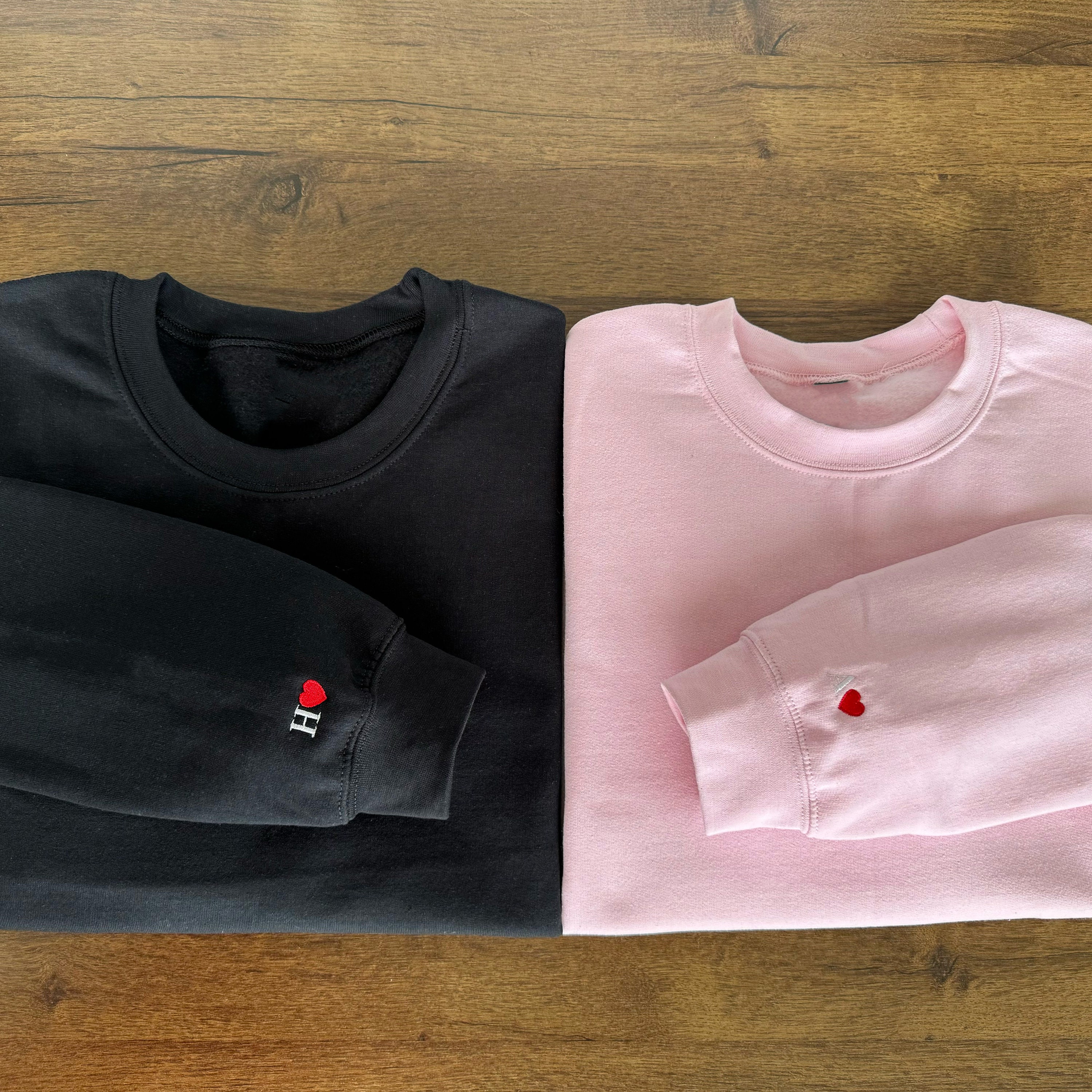 Custom Embroidered Initial Heart Sweatshirt, Couple Shirt, Initial