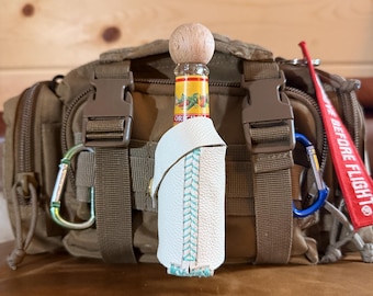Funda de cuero cosida a mano para salsa picante: compatible con MOLLE, fabricada en EE. UU.