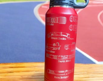 Star Wars Lightsaber water bottle,  engraved Lightsaber collection, Father’s Day Star Wars gift, unique gift for Star Wars fan, Darth Vader