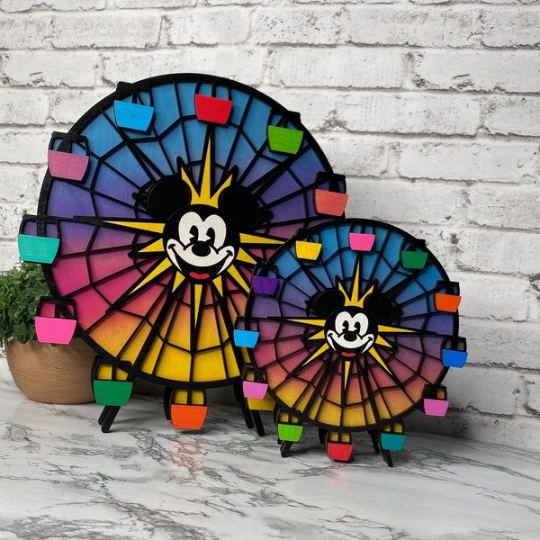 Large Disney California Adventure Mickeys Fun Wheel Shelf Sitter Disney Gift Disneyland Shelf Sitter Disney Home Decor Disney Decorations