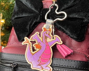 Figment Disney Bag Tag - Disney Bag Charm - Figment Bag Tag - Personalized Disney Charm - Disney Keychain  Great Disney Gift
