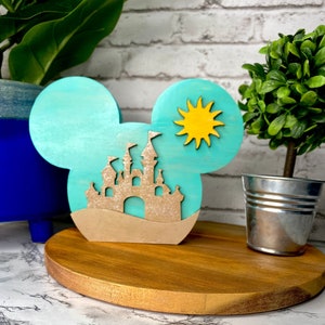 Personalized Sandcastle Mickey Disney Shelf Sitters, Beach Disney Tiered Tray Decor, Summer Disney Home Decor, Disney Cruise, Disney Aulani