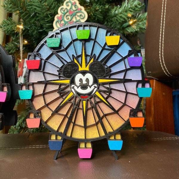 Disney California Adventure Mickeys, roue amusante, décoration de plateau à plusieurs niveaux, roue solaire, cadeau Disney, étagère Disneyland, décoration d'intérieur, décorations Disney