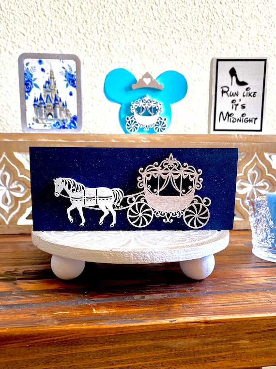 Disney Tiered Tray Decor With Cinderella Carriage , Disney Shelf Sitters  Tabletop Signs Wood Decor Disney Home Decor Disney Gifts 