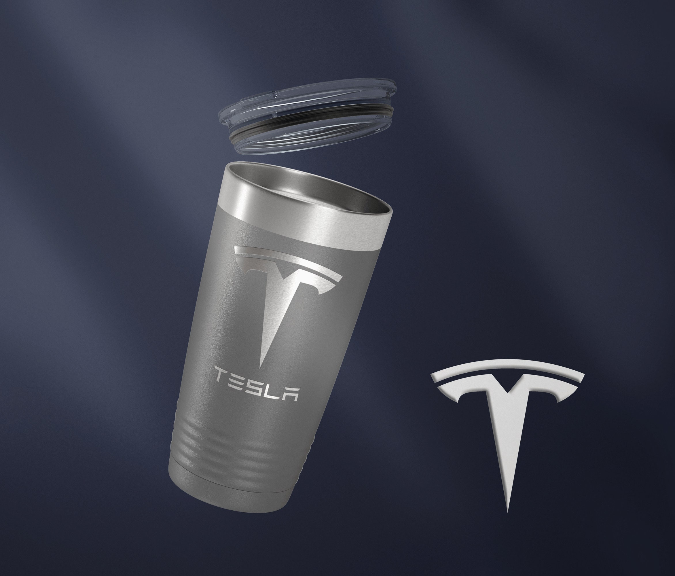 Tesla Coffee Tumbler Stainless Steel Insulated Hot & Cold With Straw Model  3 S X