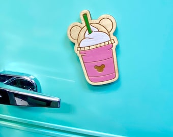 Disney Pink Blended Drink Magnet, Mickey Snacks Magnet, Here for the Snacks Magnet, Fish Extender, Gift for Mickey Lover, Cruise Door Magnet