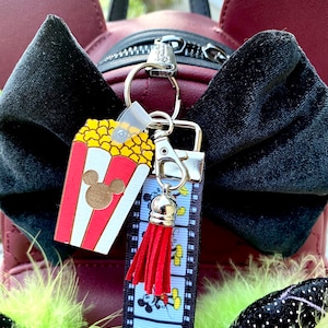 Movie Mickey Mouse Disney Ear Holder for Backpack W/ Custom Charm Ear Saver Minnie Ear Holder Mickey Ears Holder Key Fob Holder Wristlet