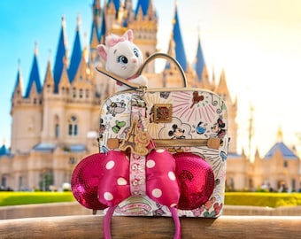 Disney Ear Holder for Backpack, AristocatsEar Saver, W/ Custom Charm, Minnie Ears Saver, Mickey Ears Holder, Aristicats Marie Ear Holder