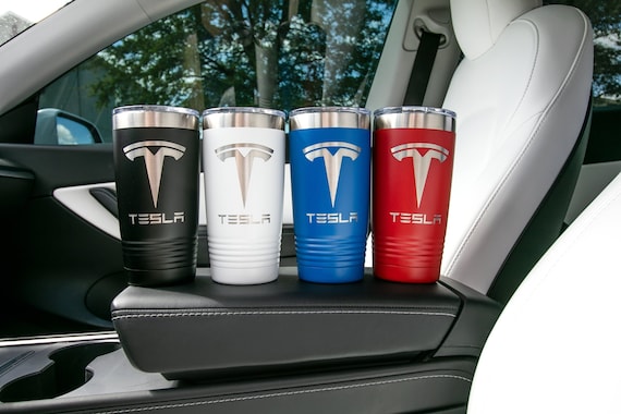 Personalized Tesla Tumbler, Laser Engraved Cup, 20 oz Stainless Steel