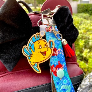 Little Mermaid Disney Ear Holder for Backpack Ear Saver W/ Custom Charm Ears Saver Mickey Ears Holder Key Fob Holder Headband Strap Wristlet