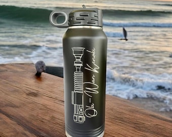 Engraved Lightsaber Water Bottle: Personalized Star Wars Gift