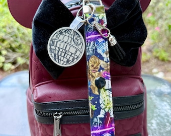 Star Wars Ear Holder for Loungefly Backpack | Disney Parks Headband Holder with Death Star Charm & Tassel | Fits 2 Ears, Star Wars Gift
