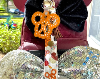 Disney Treats Pretzel Mickey Ears or Minnie Ears Holder For Backpack Custom Mickey Charm Mickey Mouse Ears Saver Minnie Mouse Ears Holder