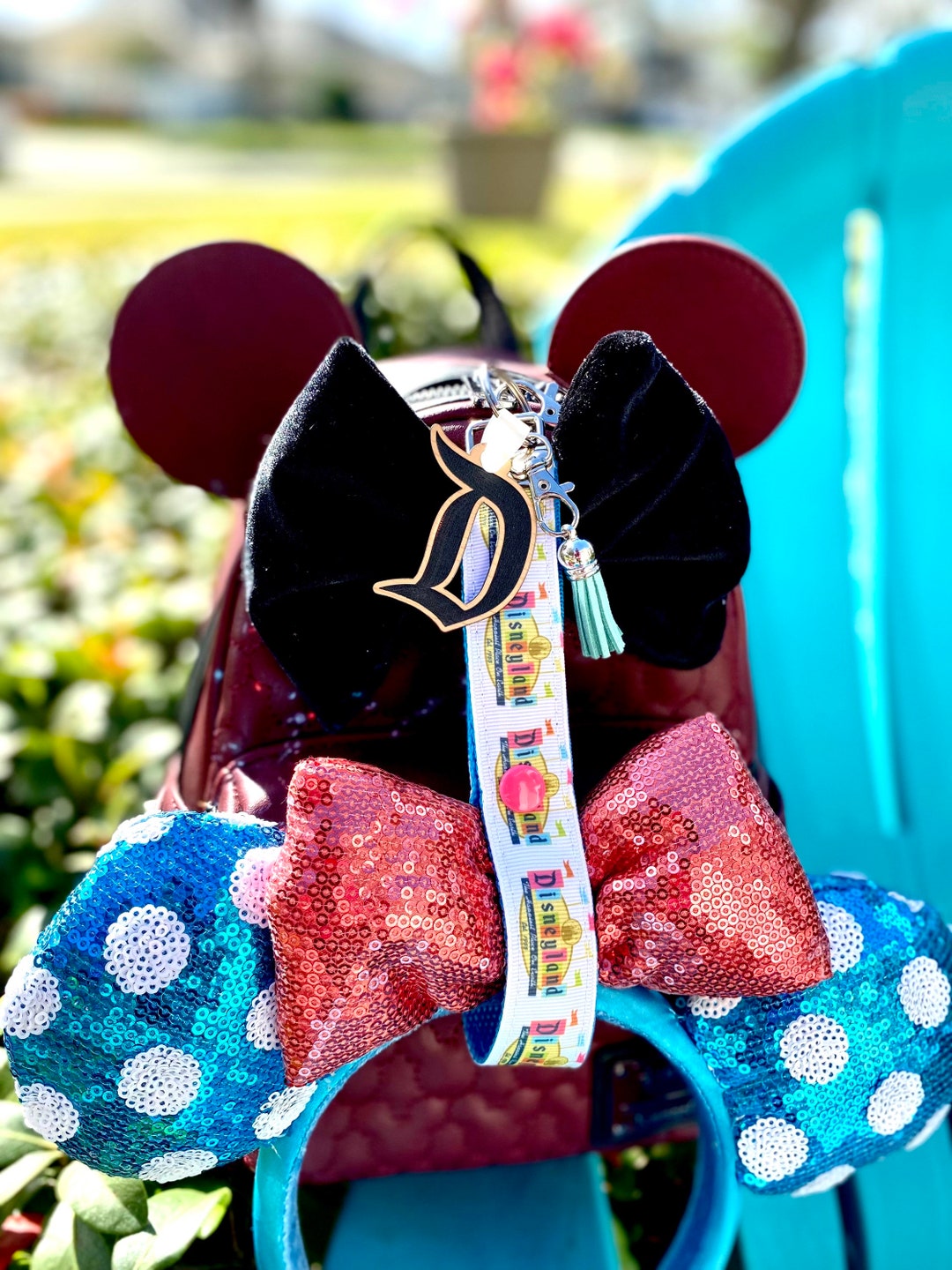Disneyland Ear Holder for Backpack W/ Custom Charm Disney Ear Saver