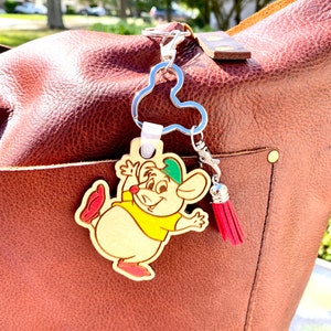 Cinderella Disney Bag Tag - Disney Bag Charm - Gus Gus Personalized Disney Charm - Disney Keychain