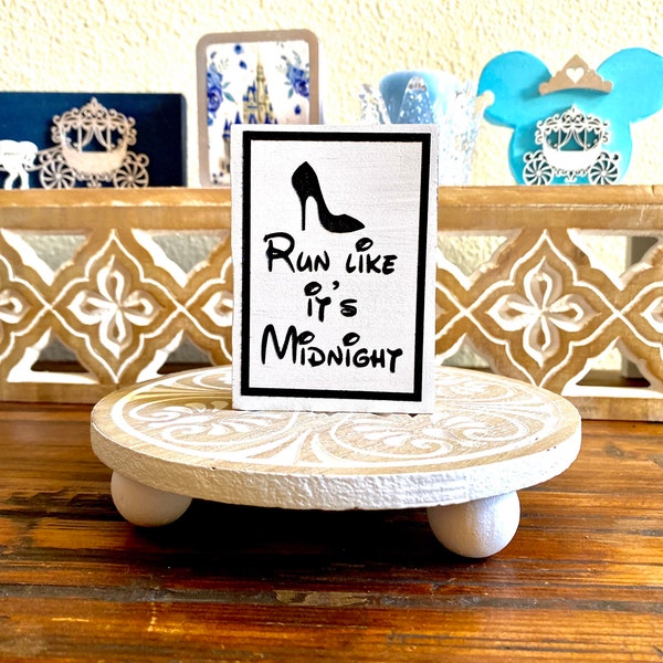 Cinderella Slipper Disney Tiered Tray Decor, Disney Shelf Sitter Disney Theme Tabletop Signs Wood Decor Home decor Disney Runners Gifts