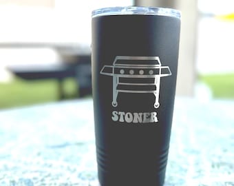 Personalized Grill Master Tumbler: 20oz Stainless Steel, Backyard BBQ Gift