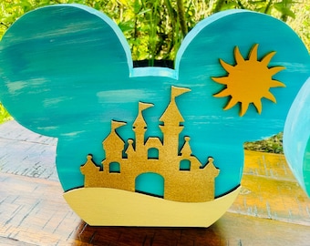 Personalized Sandcastle Mickey Disney Shelf Sitters, Beach Disney Tiered Tray Decor, Summer Disney Home Decor, Disney Cruise, Disney Aulani