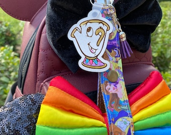 Beauty and the Beast Disney Ear Holder For Backpack Minnie Mouse Ear Saver W/Custom Charm Ears Saver Mickey Ears Holder Wristlet Holder