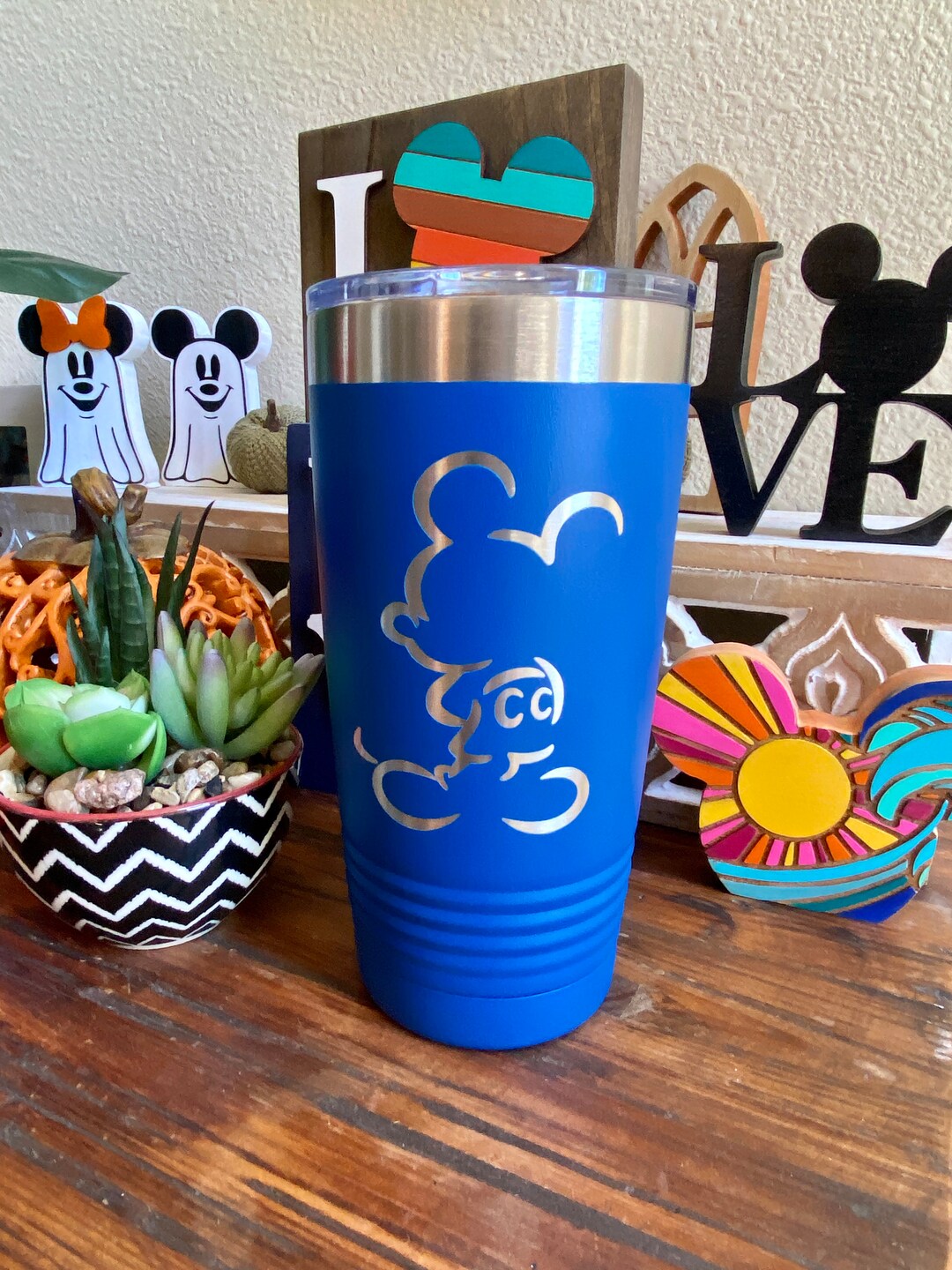Personalized Disney Cup, Mickey Mouse Silhouette Insulated Tumbler