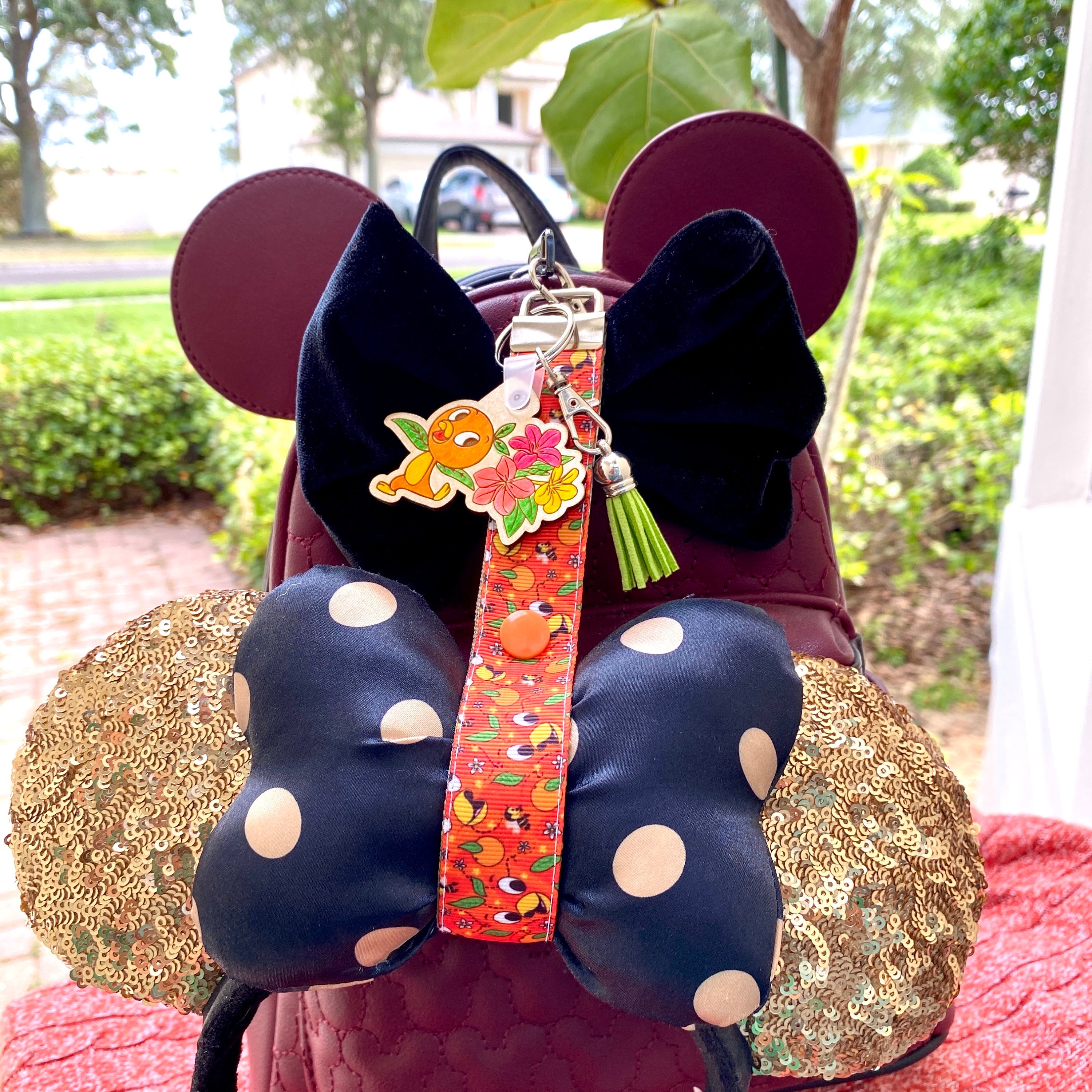 Orange Bird Ear Holder with charm  Disney Orange Bird Minnie Ears Holder Orange Bird Gift Mickey Ears Storage Mickey & Minnie Lover Gifts