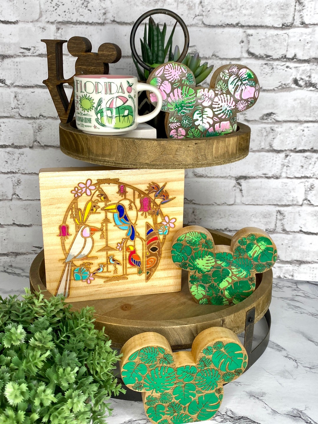 Monstera Disney Shelf Sitters Variegated Monstera Disney Etsy