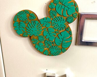 Disney Monstera Magnets | Tropical Disney Magnets | Monstera Magnet | Disney Locker Magnet  Disney Refrigerator Magnet