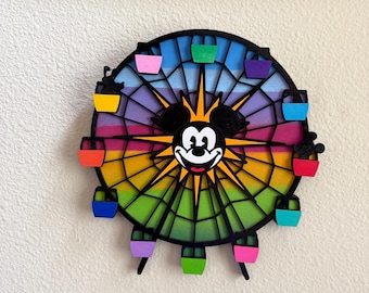 Mickey’s Fun Wheel | Pixar Pal-A-Round Wall Decor | California Adventure Inspired Wooden Sign | Disneyland Gift | Hand Painted