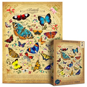 Antelope Eternal Butterflies of The Spotless Mind Jigsaw Puzzle by Lynn Weilin, 500 Pieces, 22.5&quot; x 16.5&quot;, Butterfly Jigsaw Puzzle
