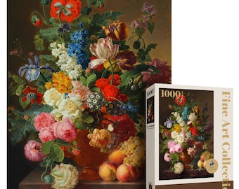 Antelope Vase of Flowers, Grapes and Peaches 1000 piece Jigsaw Puzzle