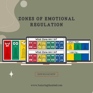 Paquete de zonas de regulación emocional / Herramientas de regulación emocional imprimibles / Descarga en PDF para niños y adultos