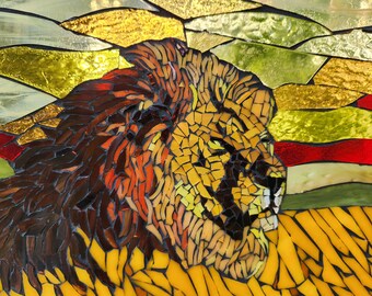 The King at Sunset stained glass suncatcher